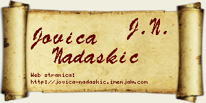 Jovica Nadaškić vizit kartica